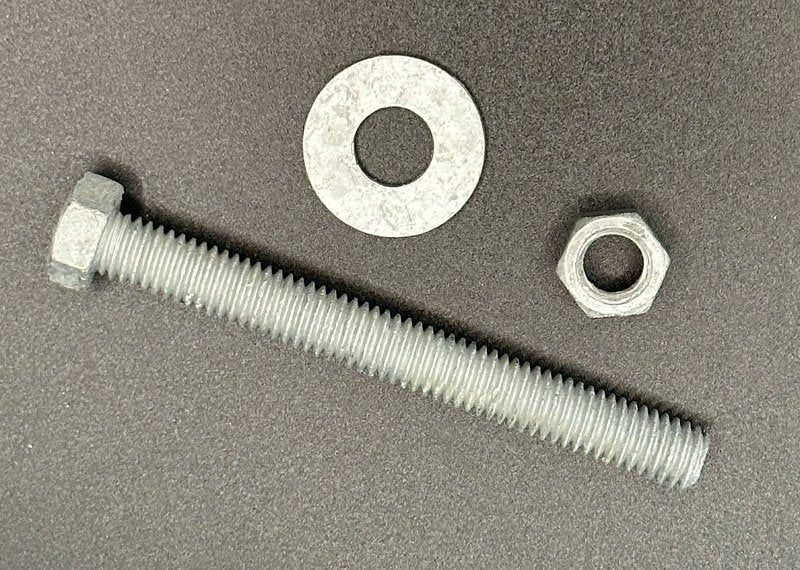 3/8" x 3-1/2" Galvanized Hex Bolt, Nut & Washer