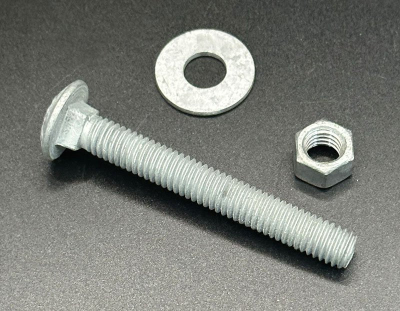 3/8" x 4" Carriage Head Bolt, Nut & Washer