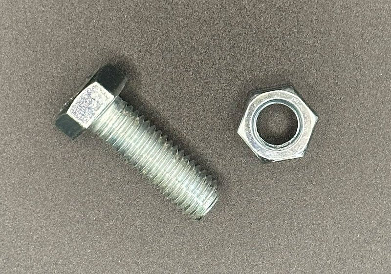 1/2" x 1-1/2"  Zinc Hex Bolt & Nut